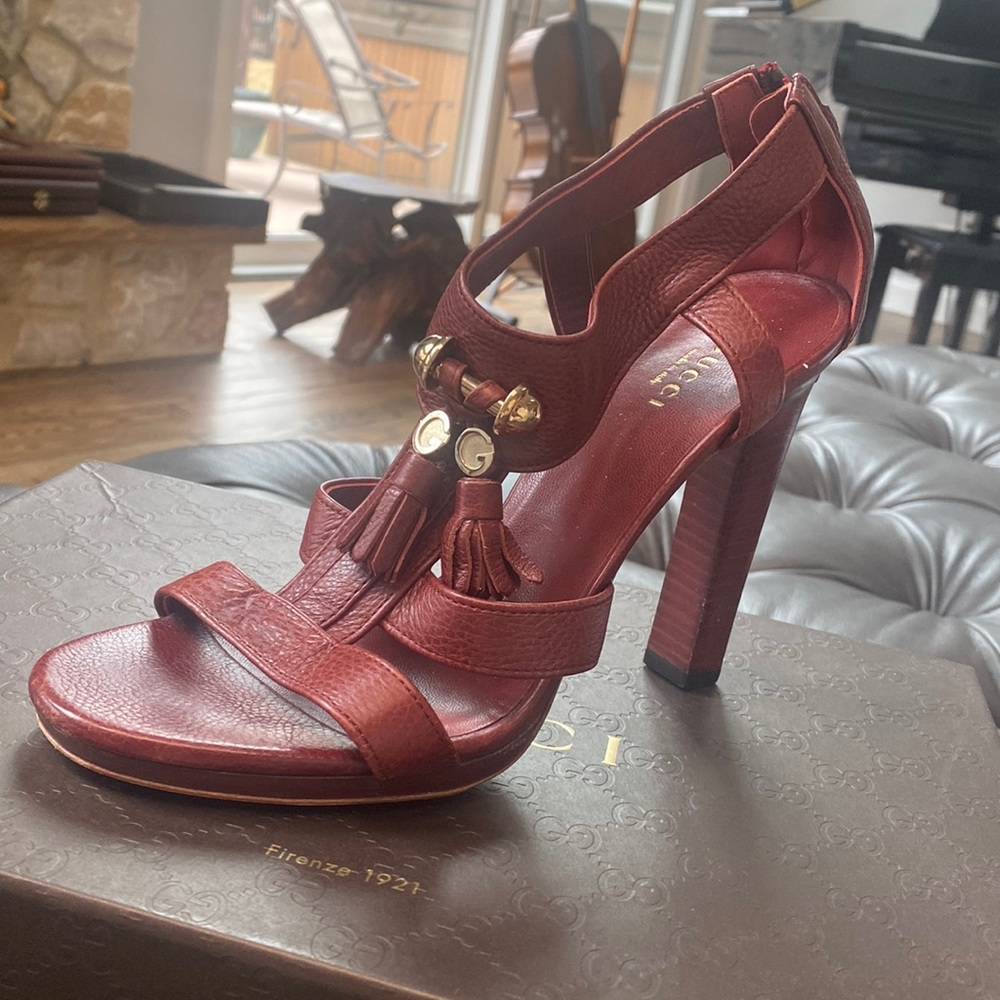 Gucci heels with tassels